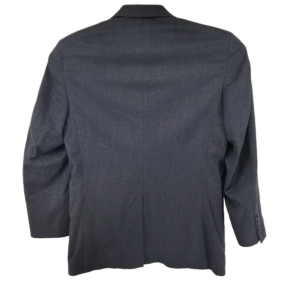 Jos A Banks 42L Blue Mirco Houndstooth Blazer Wool Cashmere Blend‎ Sportscoat